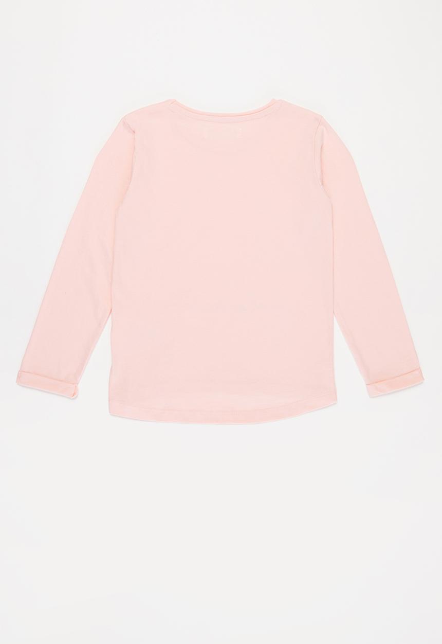 MINOTI - Girls basic hearts long sleeve top - pink