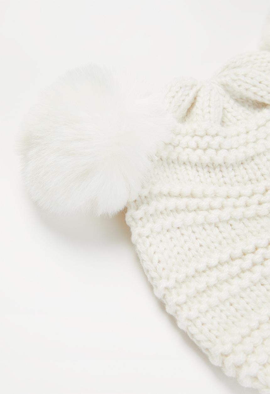 MINOTI - Unisex 2-pack knitted hats - grey & white 