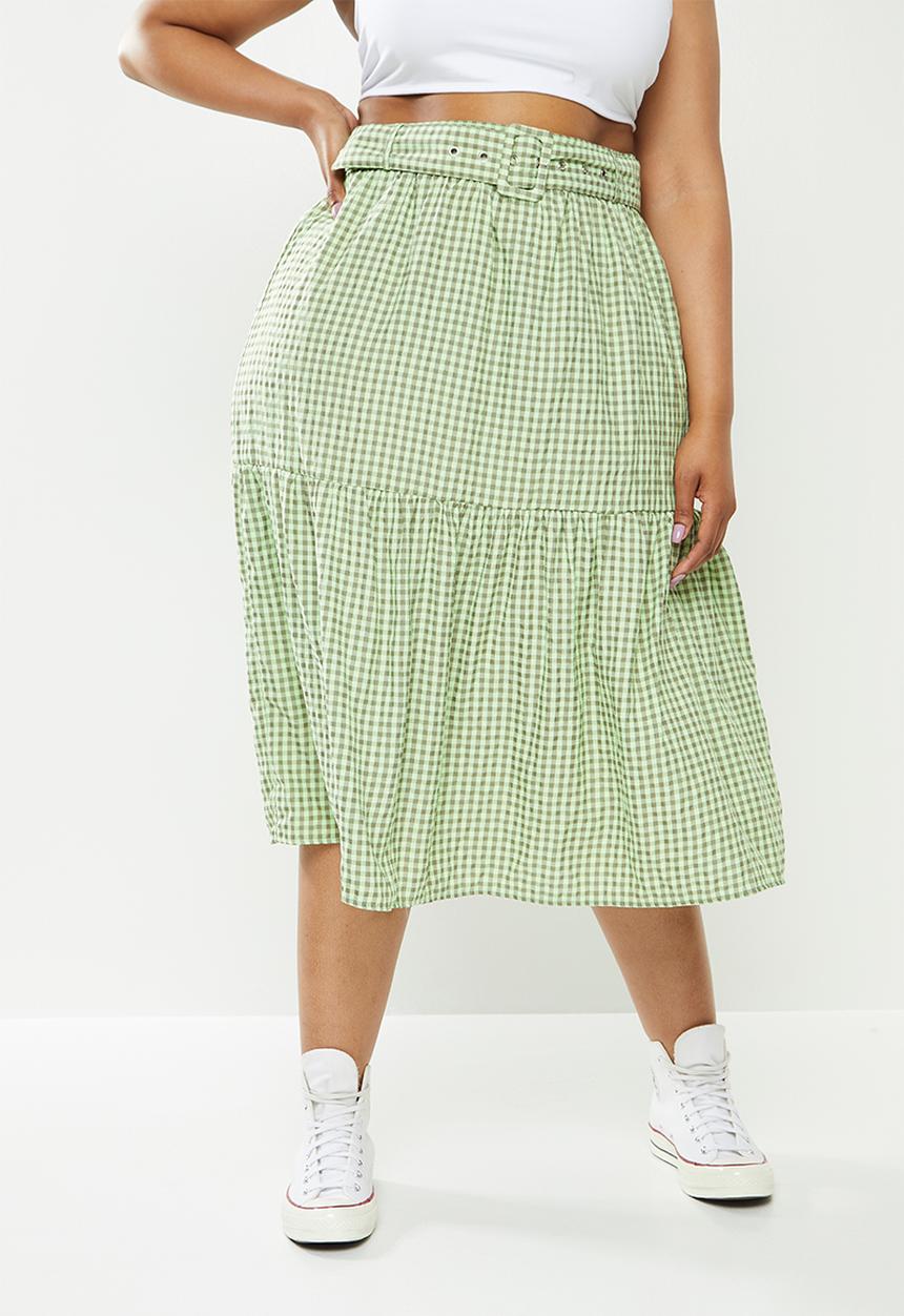 Missguided - Plus belted midi skirt - green
