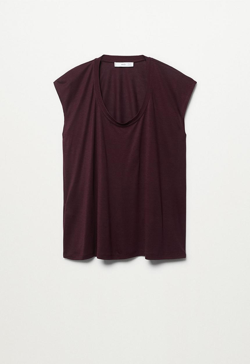 MANGO - T-shirt soroya - dark red