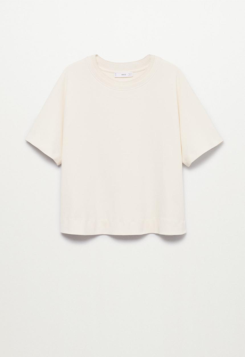 MANGO - T-shirt martine - light beige