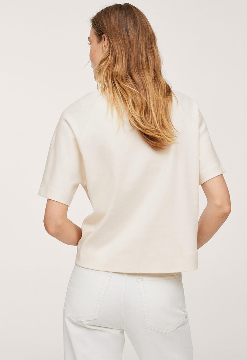 MANGO - T-shirt martine - light beige