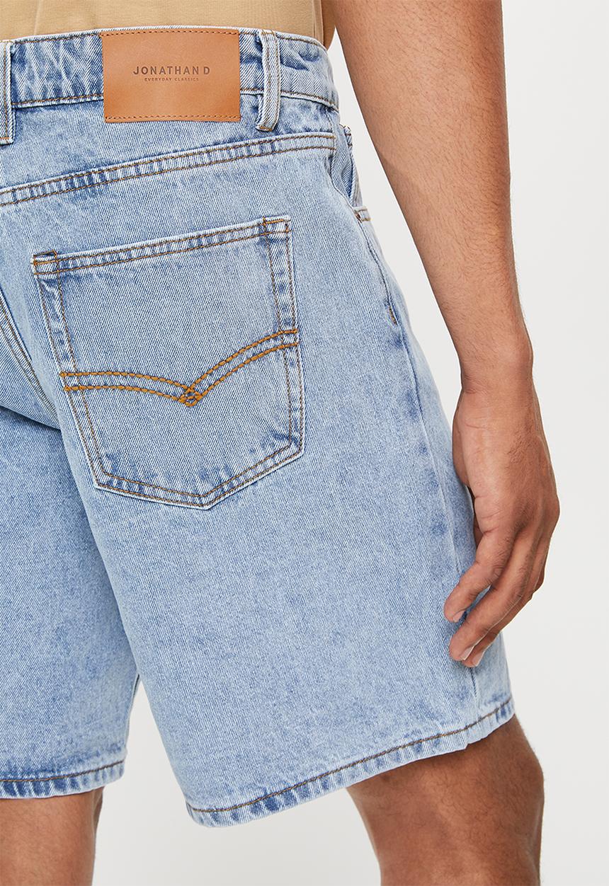 Jonathan D - Pauly 90s box fit denim shorts - blue