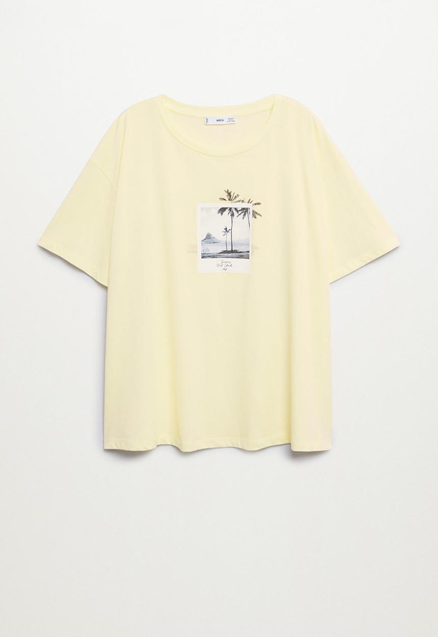 MANGO - Plus t-shirt psgilubi - light pastel yellow