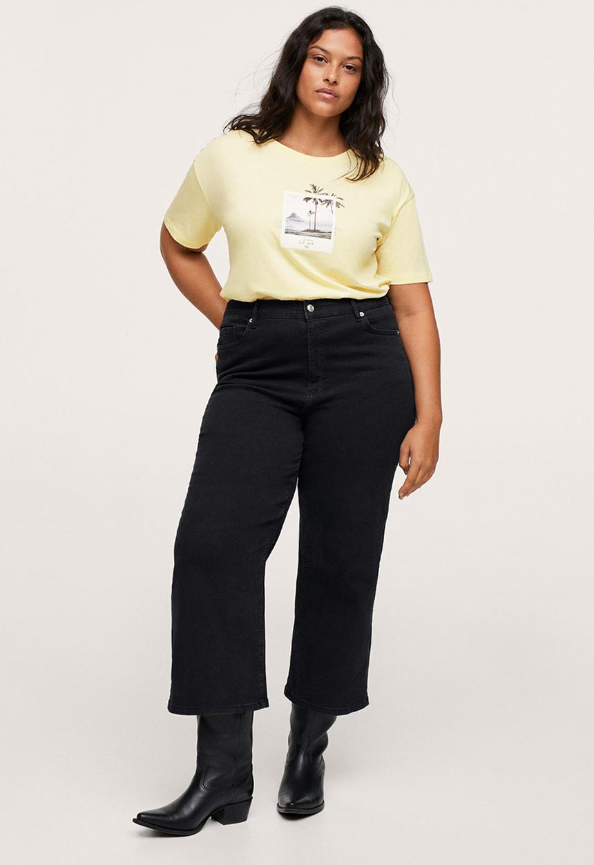 MANGO - Plus t-shirt psgilubi - light pastel yellow