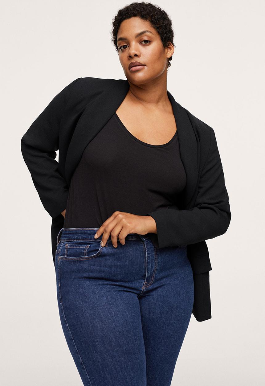 MANGO - Plus jeans flare - open blue