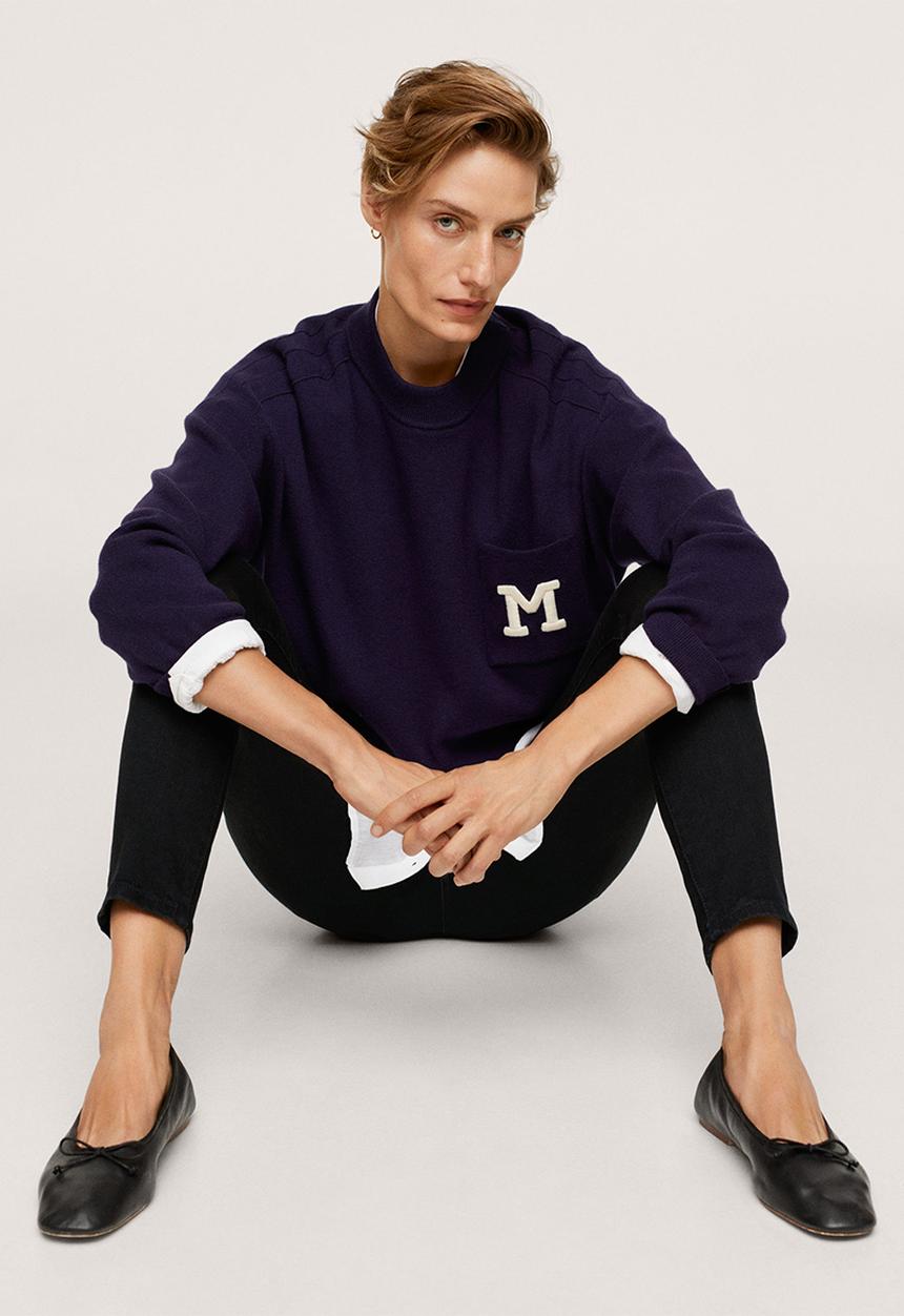 MANGO - Jeans anne - open grey