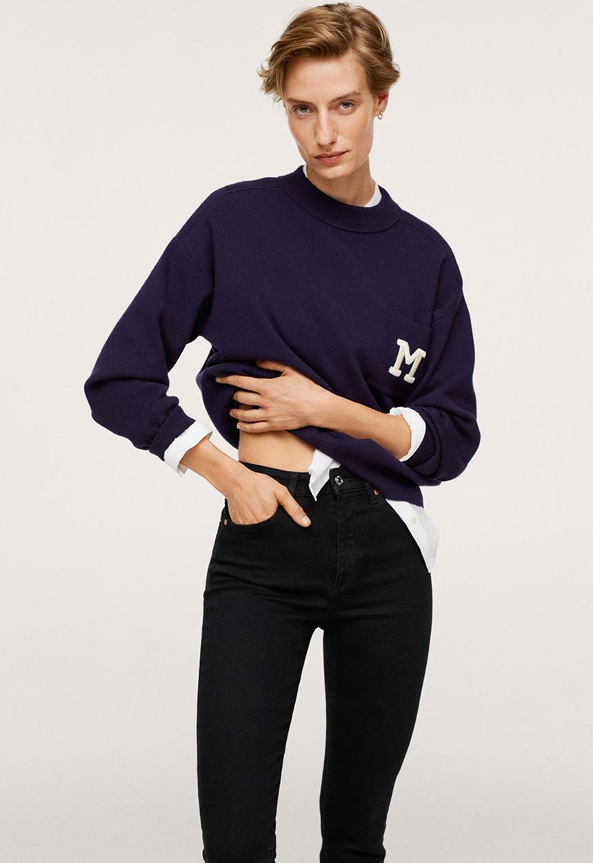 MANGO - Jeans anne - open grey