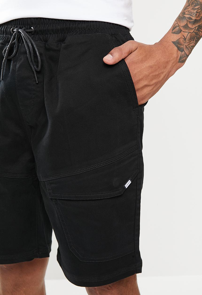 S.P.C.C - Otto regular fit elasticated shorts - black