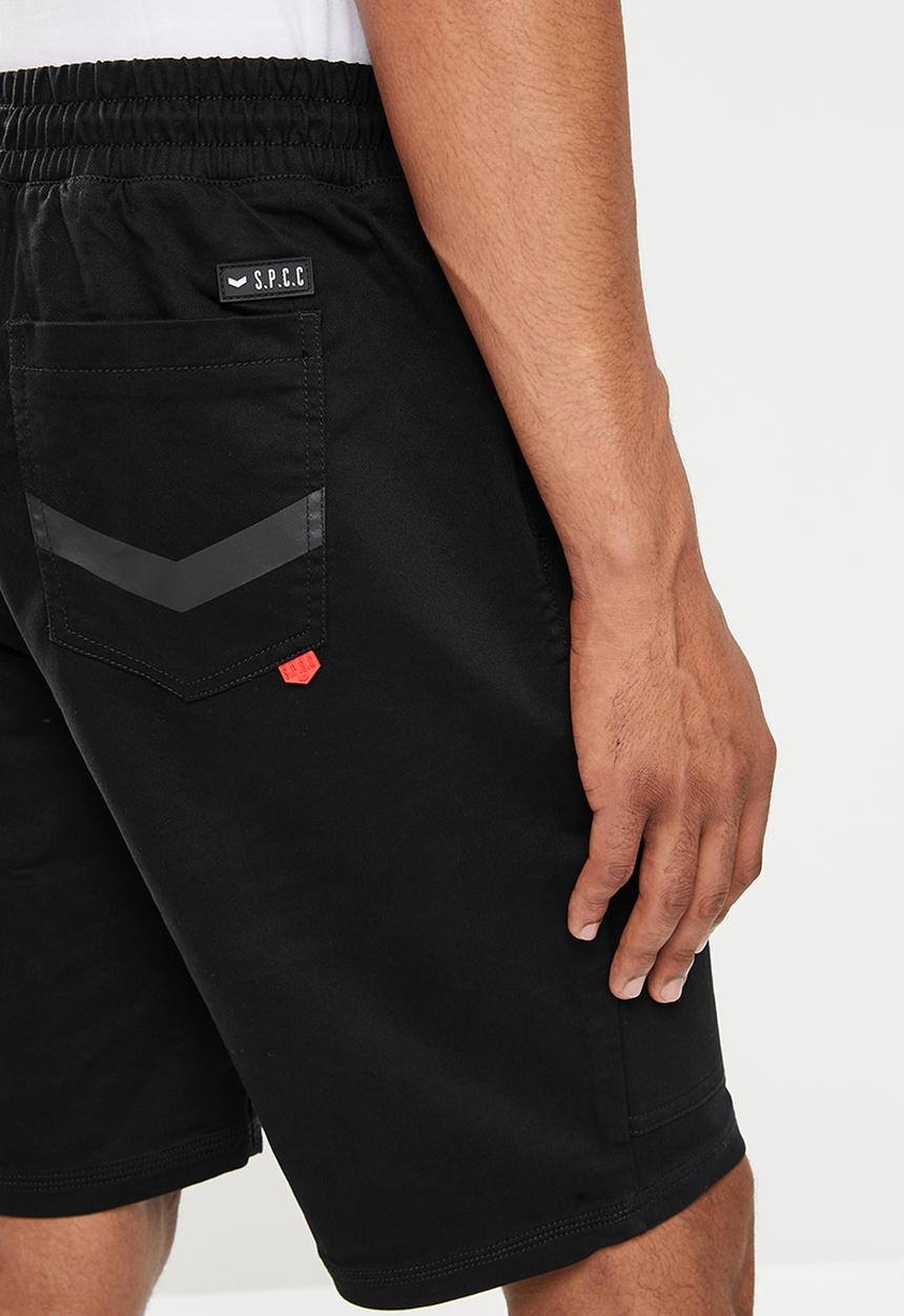 S.P.C.C - Otto regular fit elasticated shorts - black