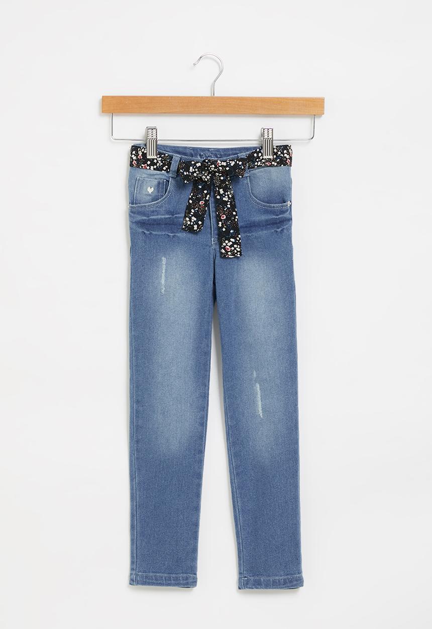 LAB - Girls denim jean & belt - blue 