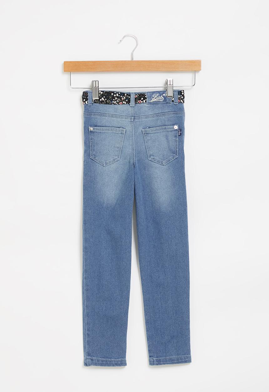 LAB - Girls denim jean & belt - blue 