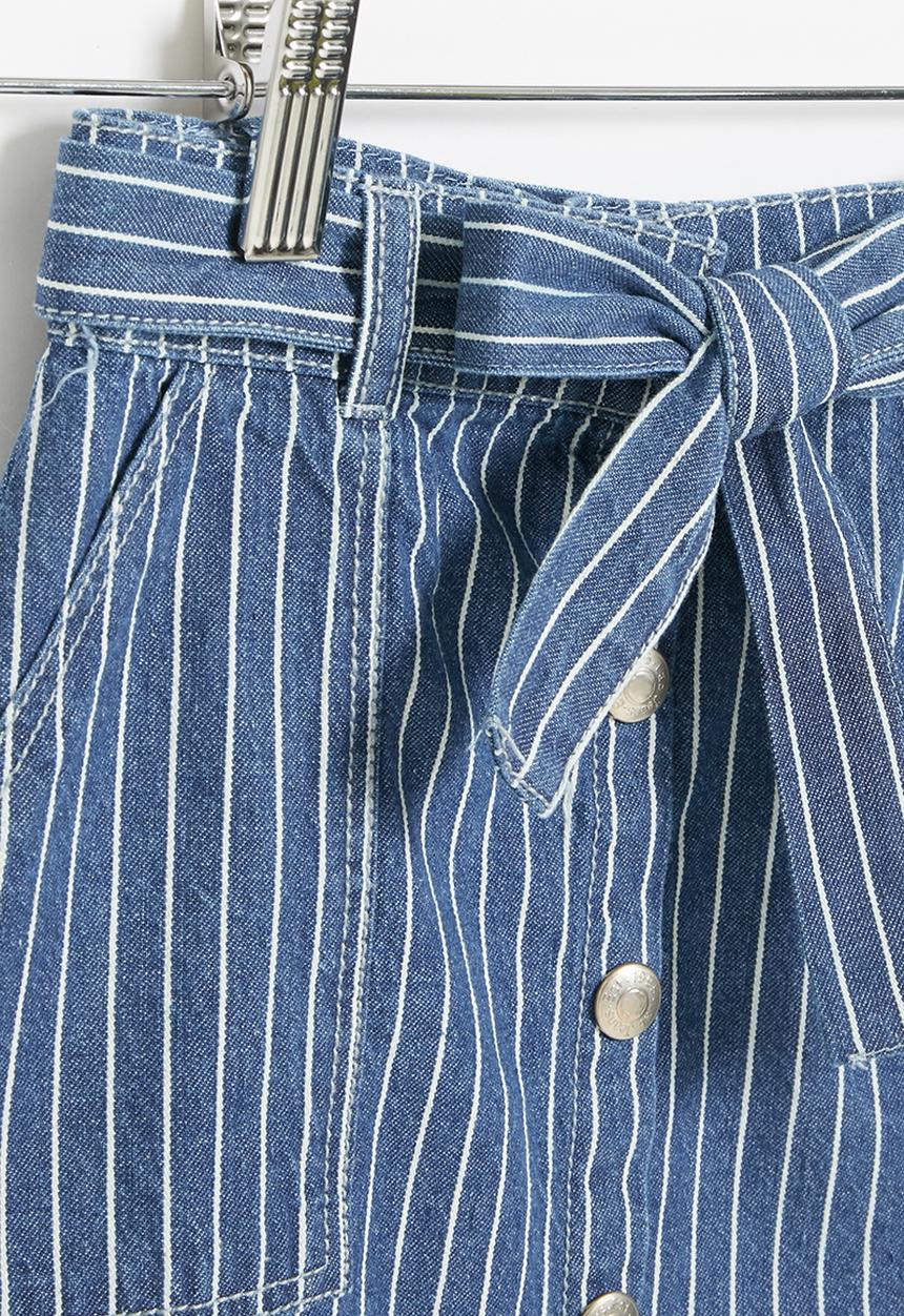 LAB - Girls stripe denim skirt - navy & white