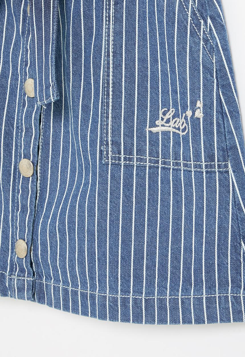 LAB - Girls stripe denim skirt - navy & white