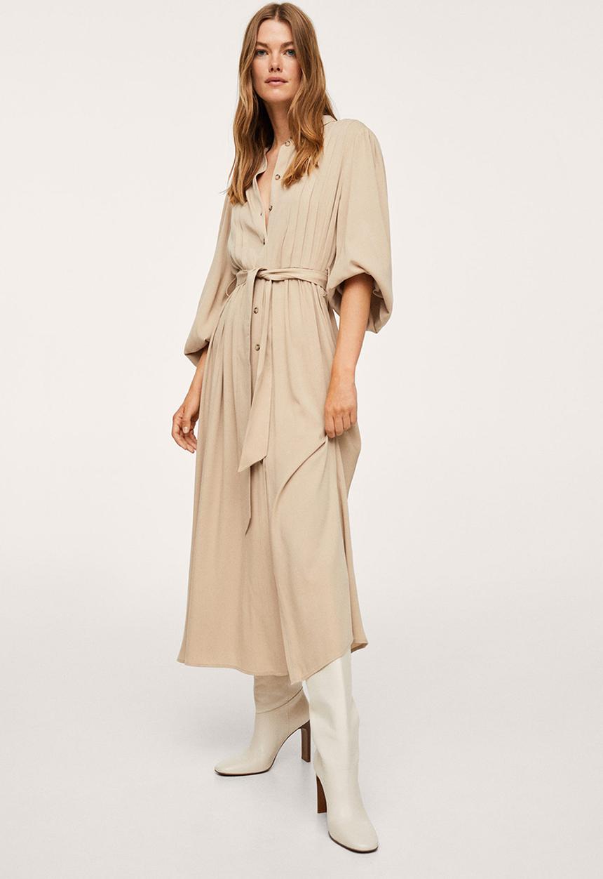 MANGO - Dress cellar - light pastel grey