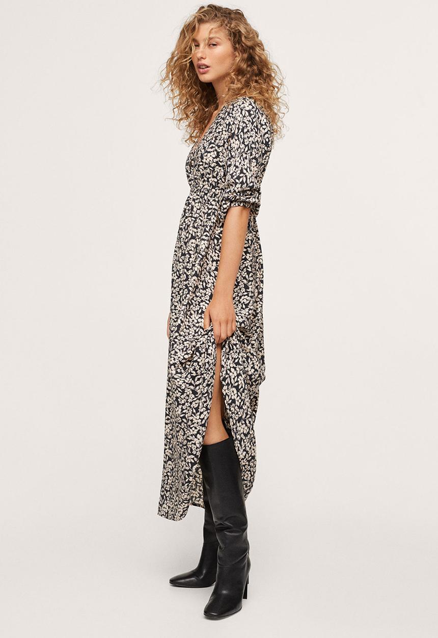 MANGO - Dress tangerin - black