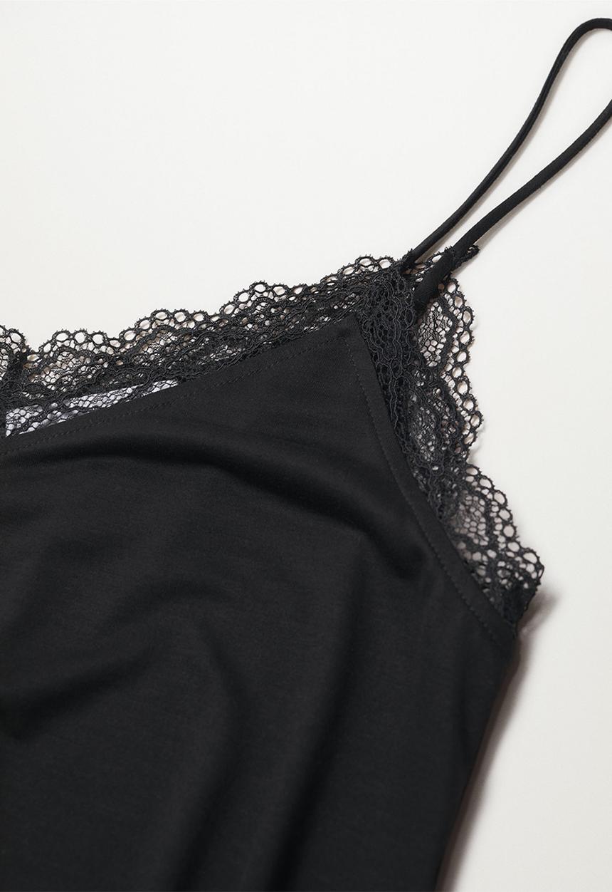 MANGO - Top lilen - black