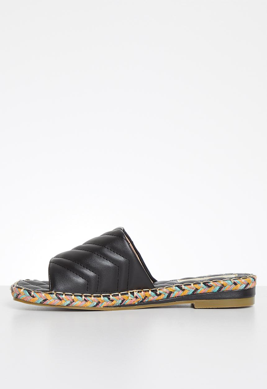 Plum - Debbie padded square toe sandal - black