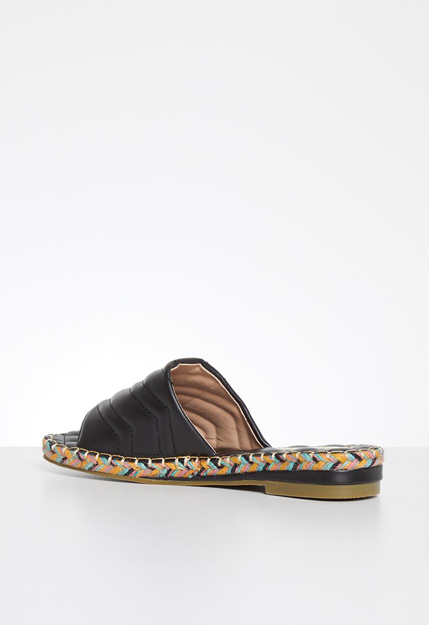 Plum - Debbie padded square toe sandal - black