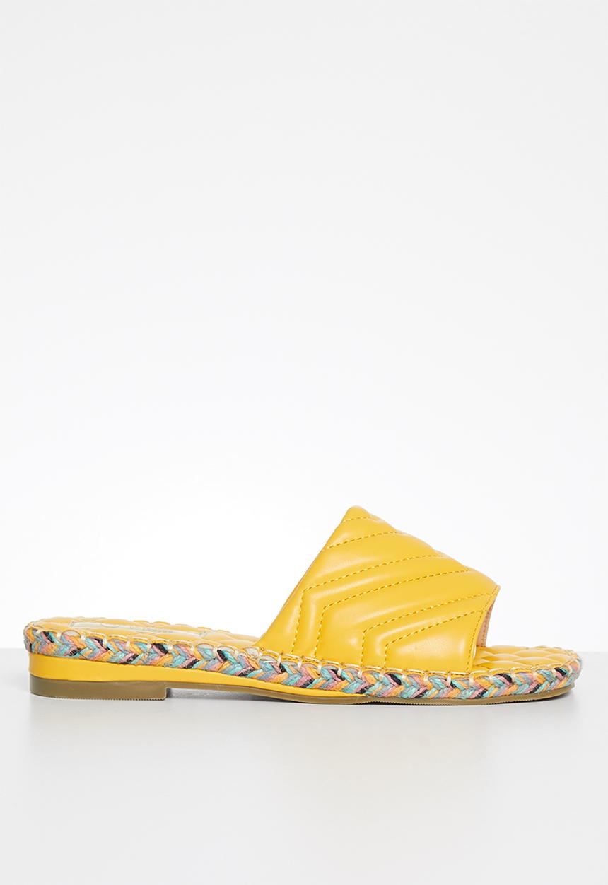 Plum - Debbie padded square toe sandal - mustard