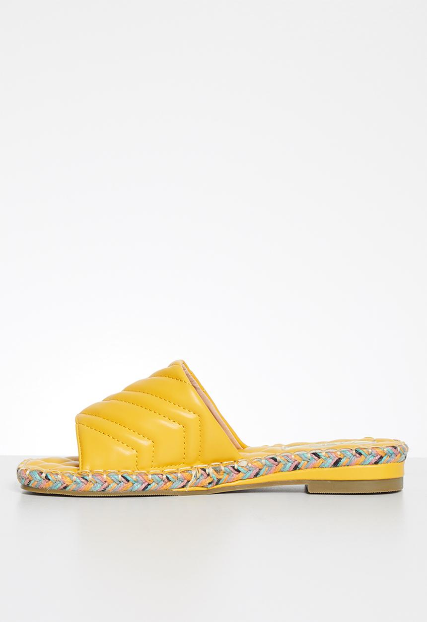 Plum - Debbie padded square toe sandal - mustard