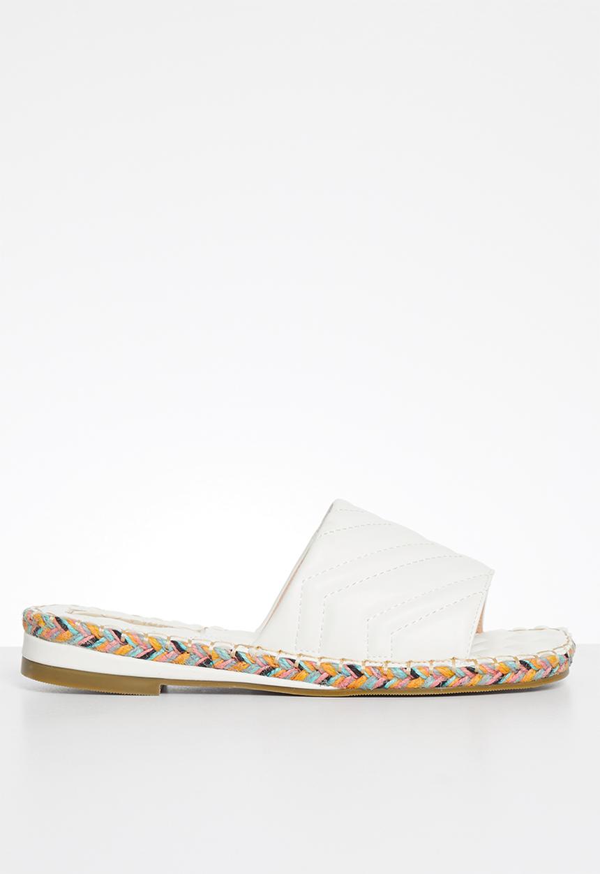Plum - Debbie padded square toe sandal - white