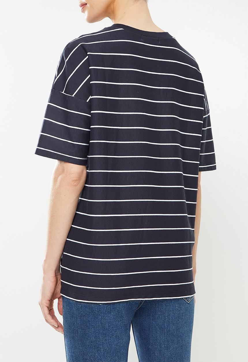 Superbalist - Cotton boxy tee - navy & white 