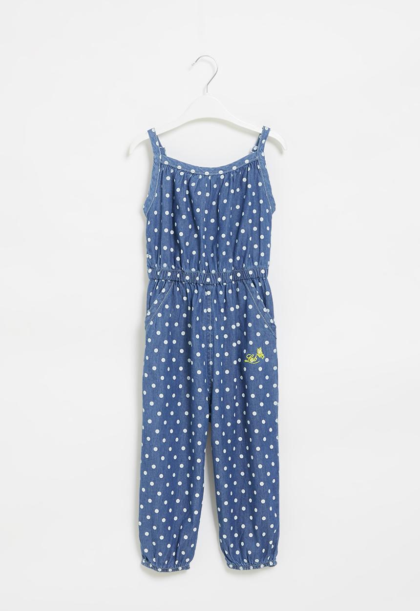 LAB - Girls polka dot jumpsuit - denim