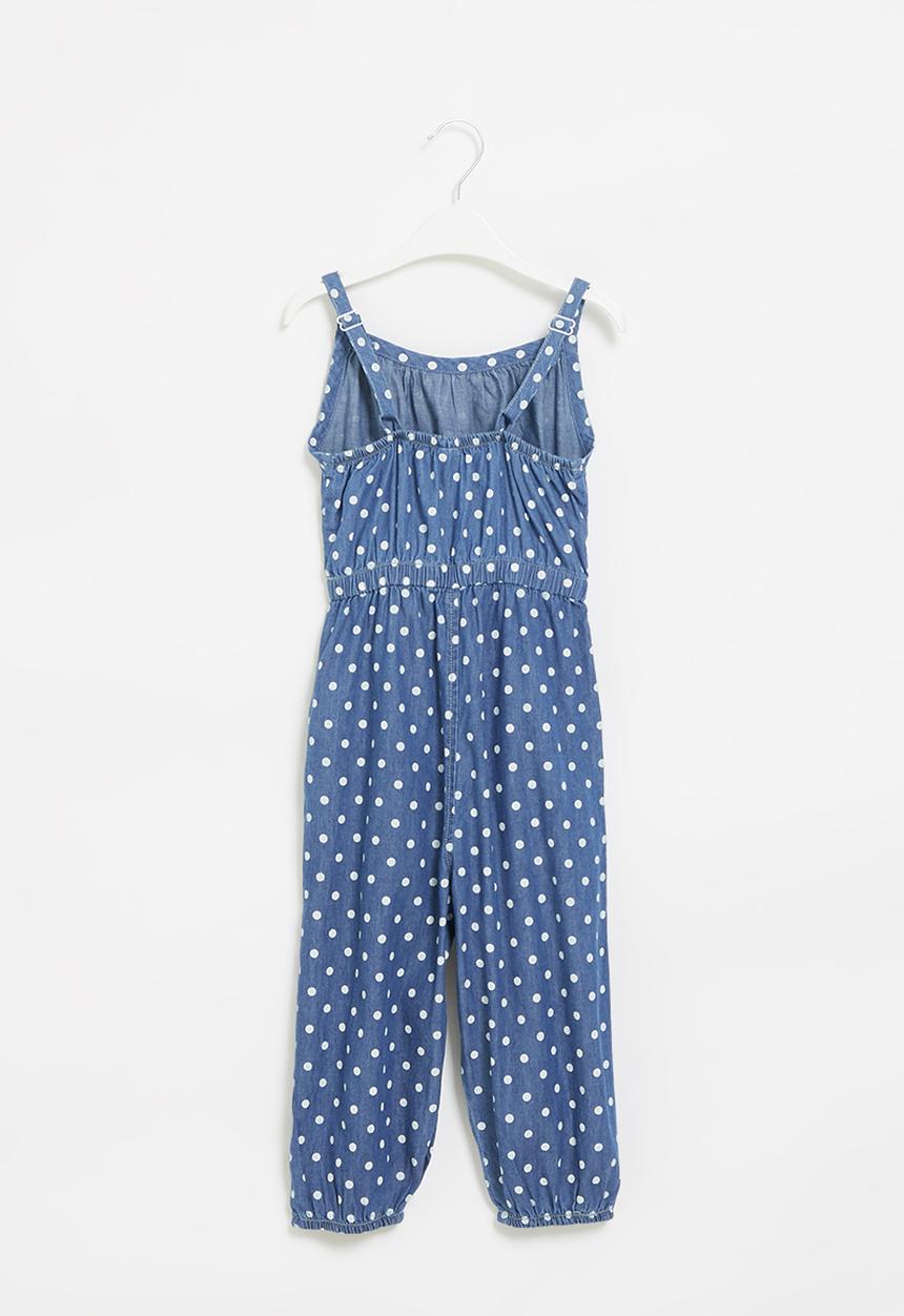 LAB - Girls polka dot jumpsuit - denim