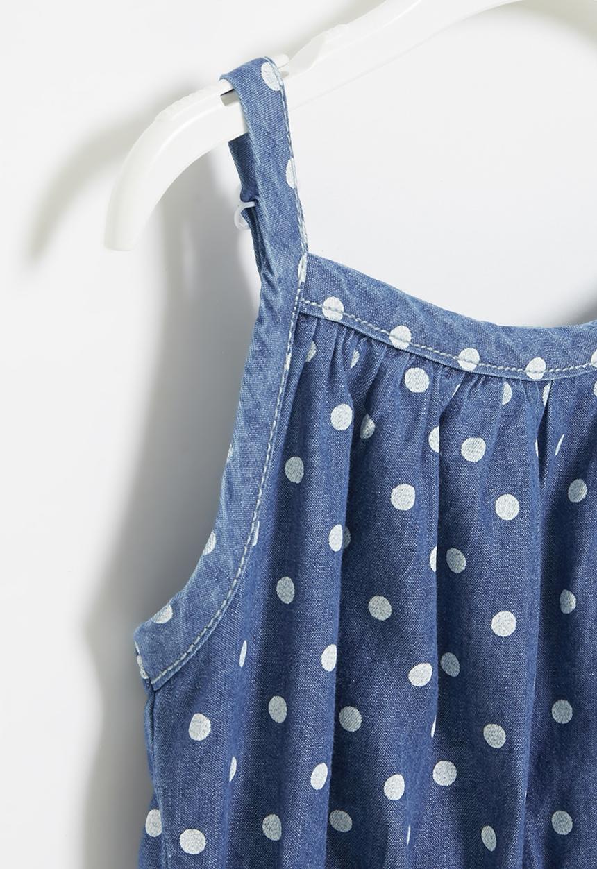 LAB - Girls polka dot jumpsuit - denim