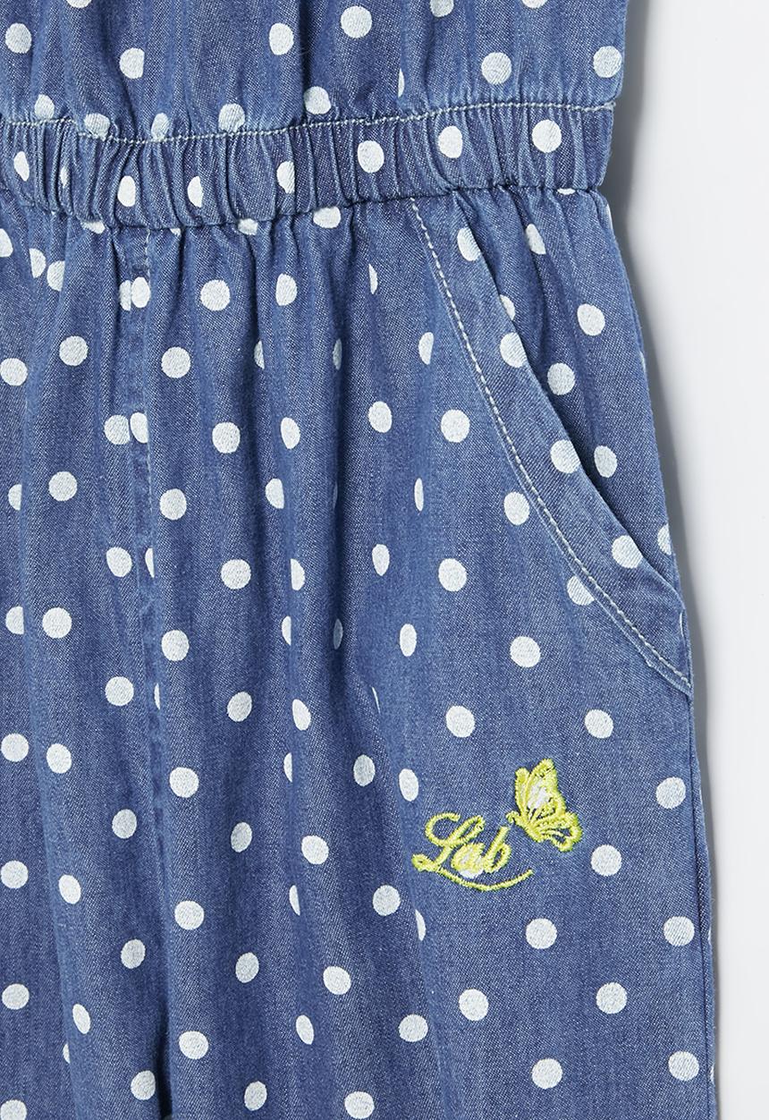 LAB - Girls polka dot jumpsuit - denim