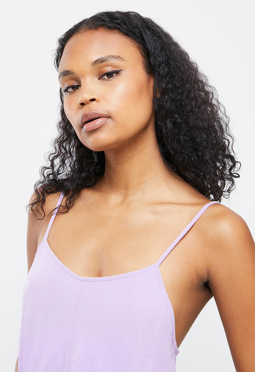 Missguided - Cheesecloth strappy playsuit cover up - lilac