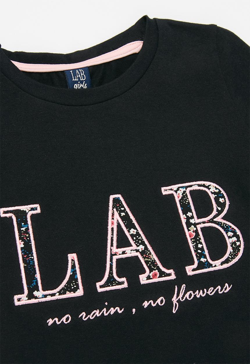 LAB - Girls lab short sleeve tee - black