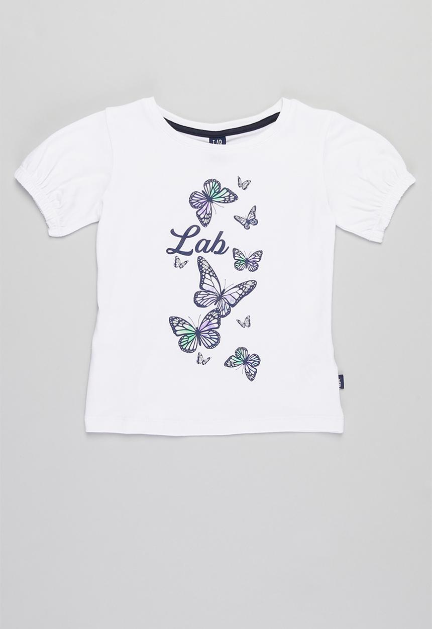 LAB - Girls lab butterfly tee - white