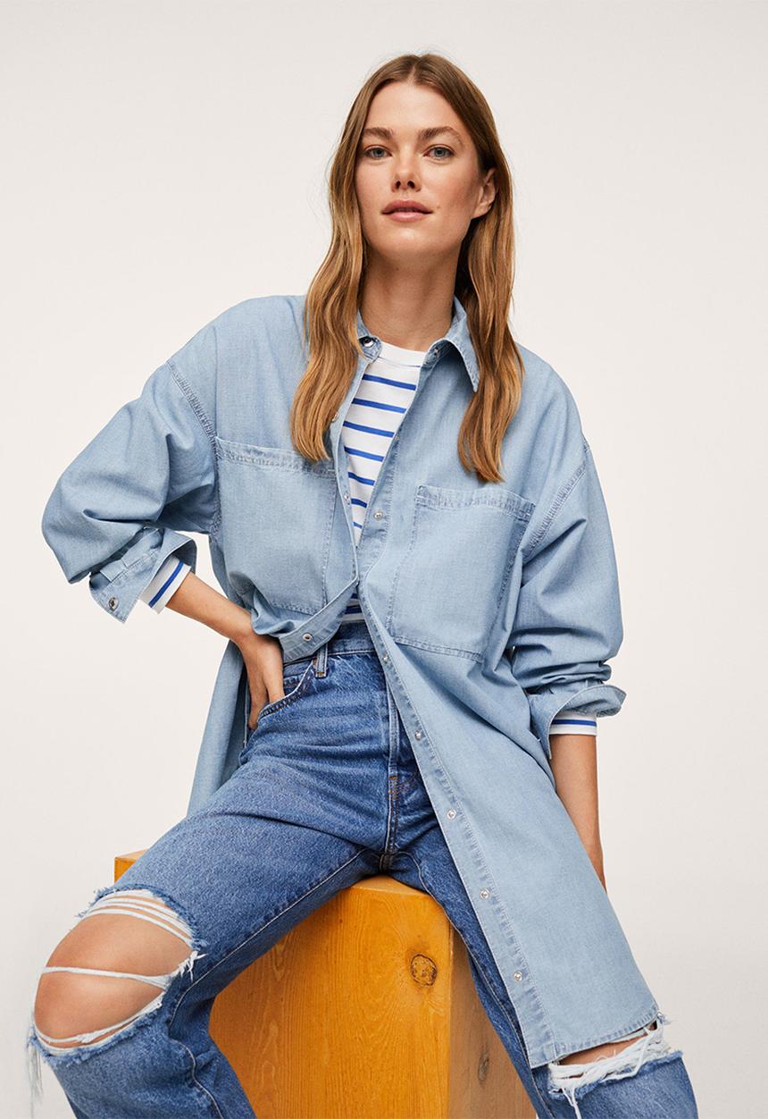 MANGO - Overshirt khris - blue