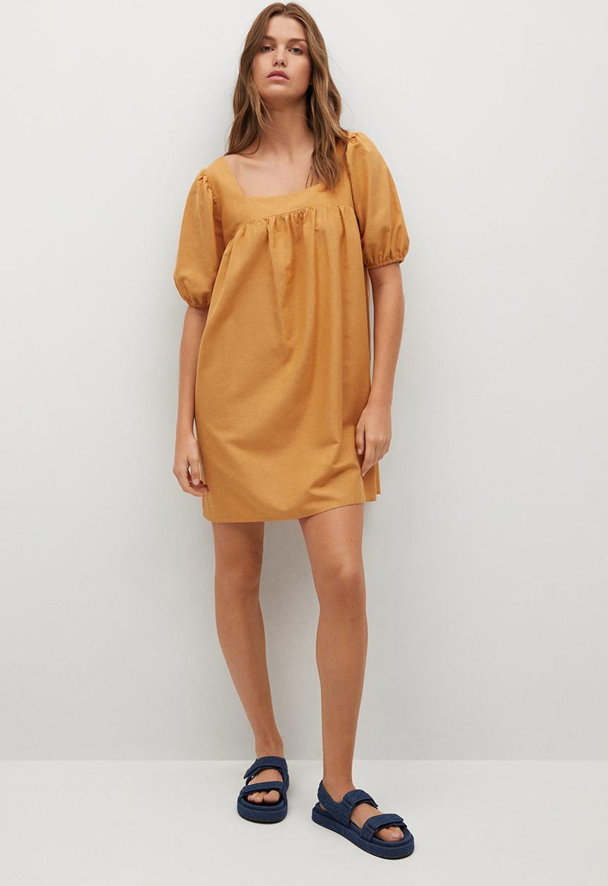 MANGO - Dress nature-h - medium brown