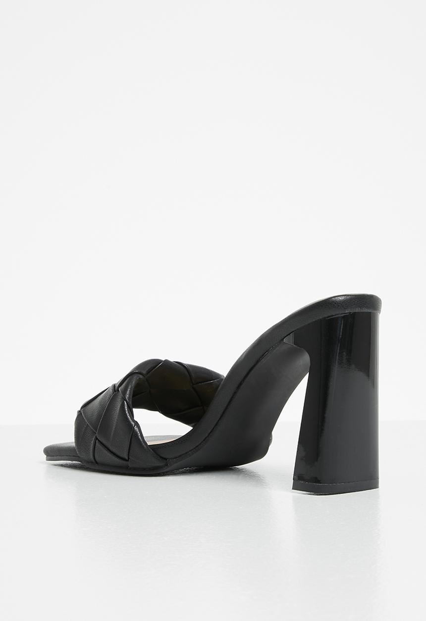 Plum - Ciara plaited square toe mule heel - black