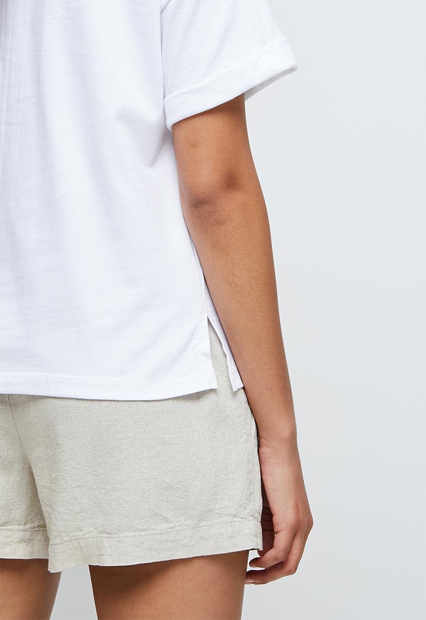 edit - Roll up boxy tee - white