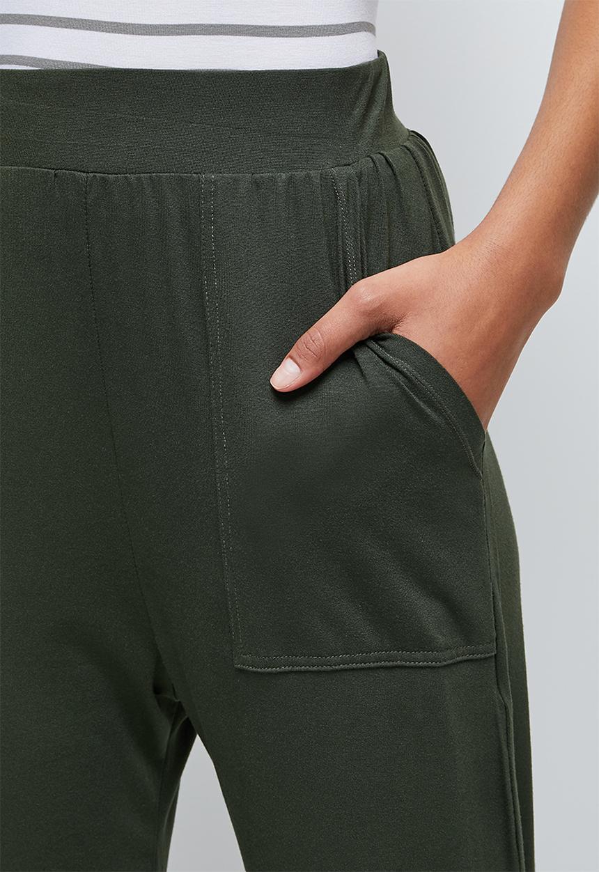 edit - Pocket detail harem pant - dark olive