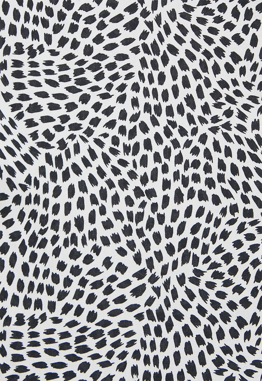 edit - Roll up sleeve notch neck blouse - minimal animal