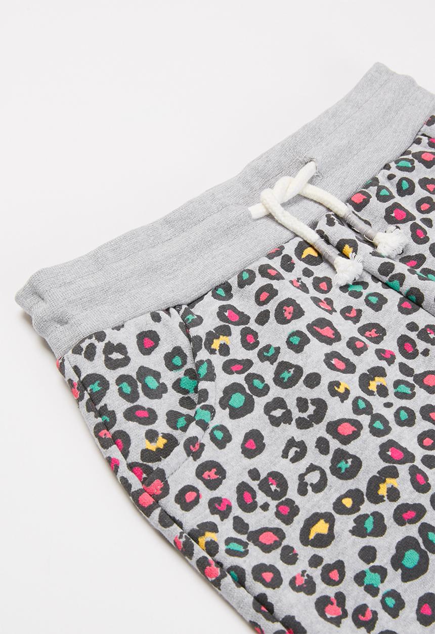MINOTI - Girls basic aop fleece sweatset - grey
