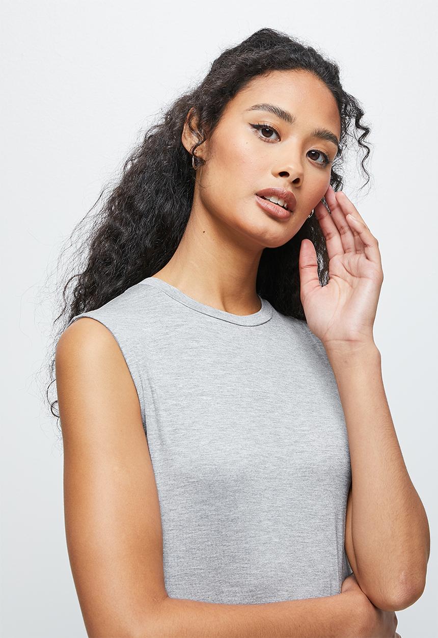 edit - Built up knit tiered maxi dress - grey