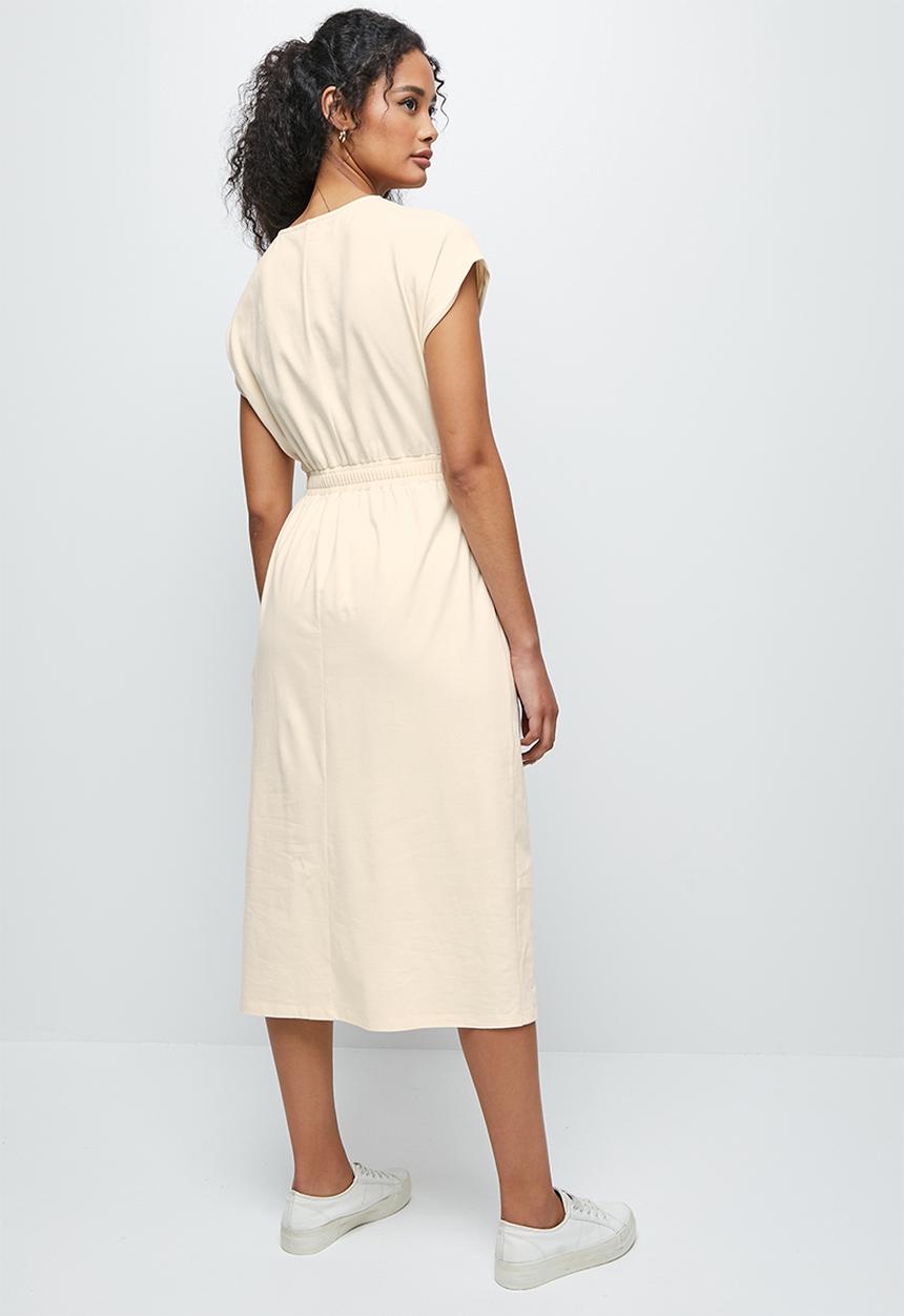edit - Grown on sleeve knit dress - ecru