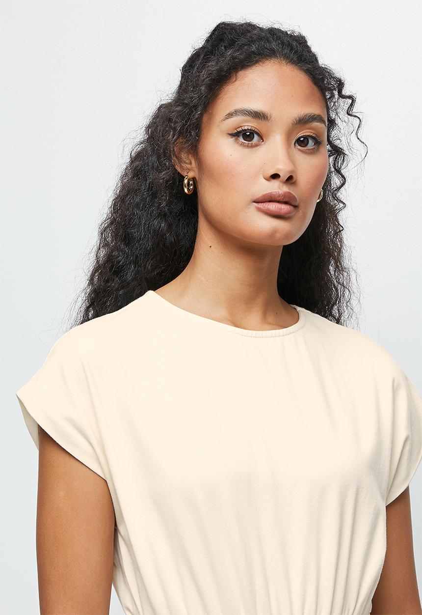 edit - Grown on sleeve knit dress - ecru
