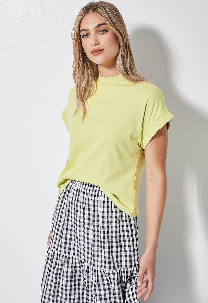 Superbalist - Rib trim tee - pale green