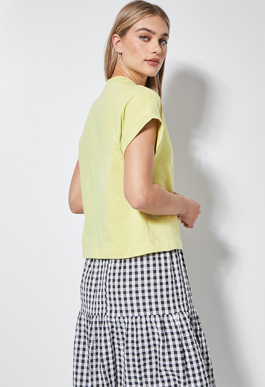 Superbalist - Rib trim tee - pale green