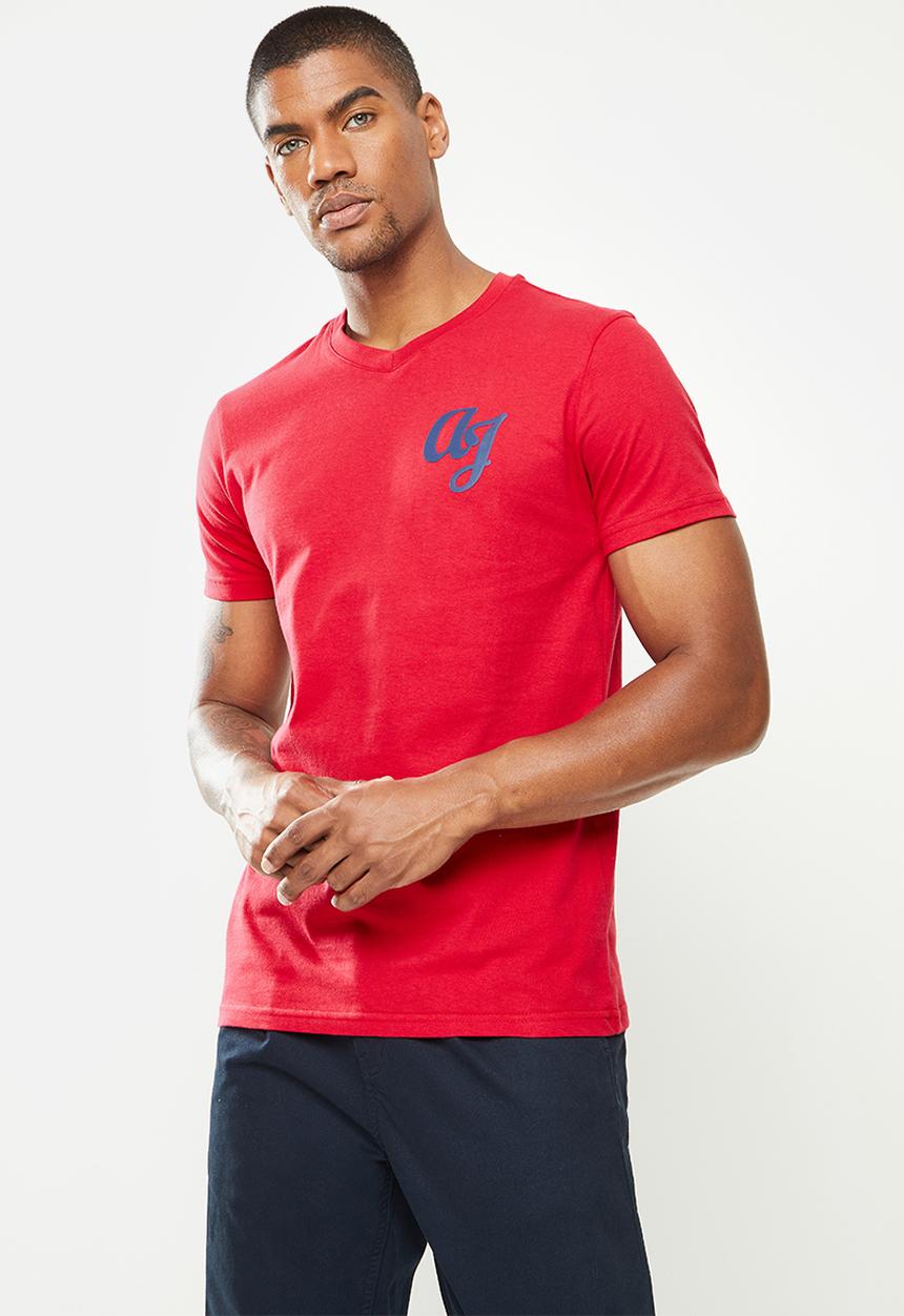 Aca Joe - Aca joe v-neck short sleeve t-shirt - red