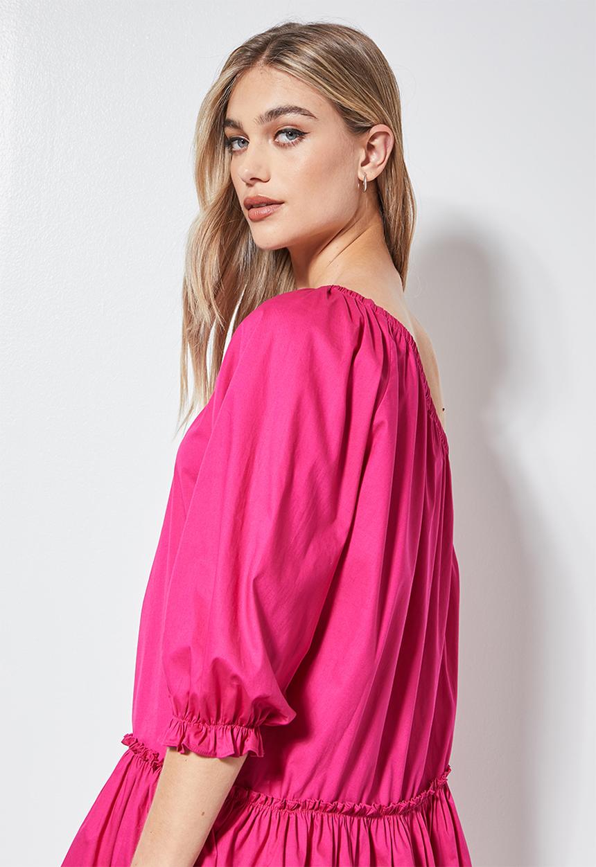 VELVET - Off shoulder tiered mini