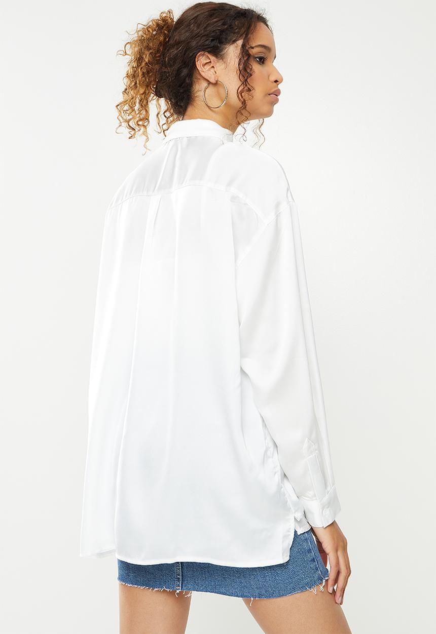 Missguided - Basic satin shirt - white