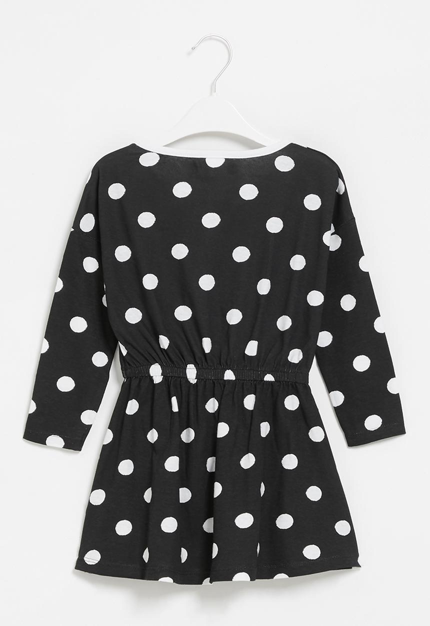 MINOTI - Girls basic jersey dress - black & white 